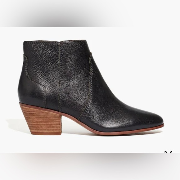 Madewell The Western Boot in Black Leather Size 8 - Picture 1 of 11